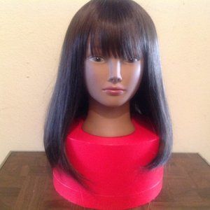 Medium Length Ash Brown Synthetic Wig **LIKE NEW**
